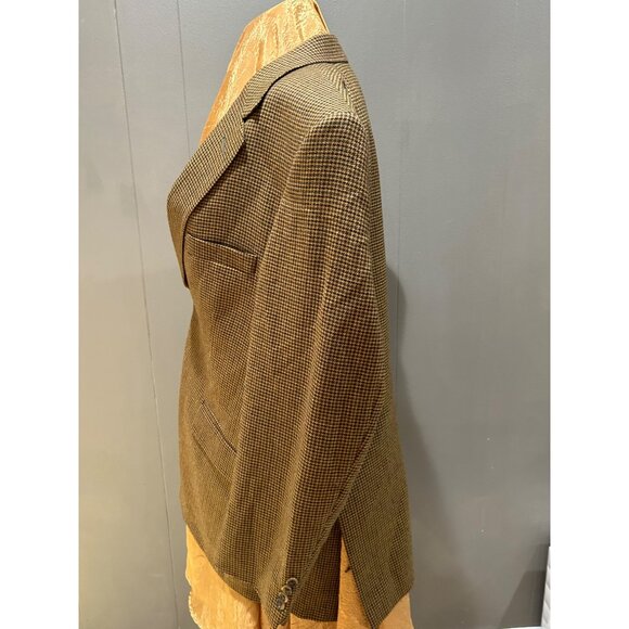 Christian Brooks 44R Men's Blazer Brown Houndstooth Sport Coat Made In The USA, - Picture 11 of 16